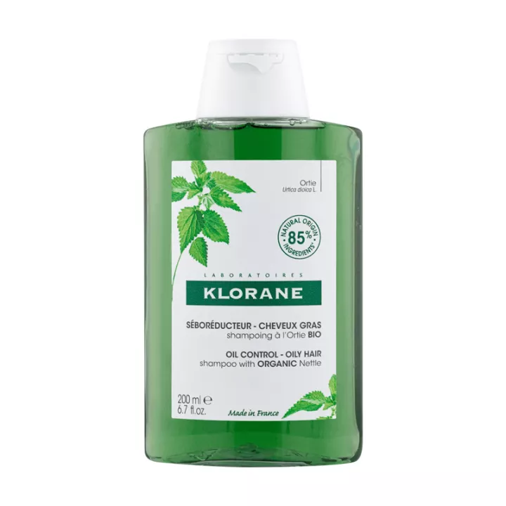 KLORANE oily hair shampoo with nettle extract 200ML bottle