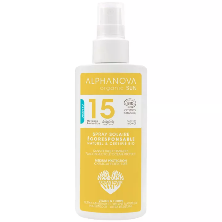 Alphanova Spray solar bio SPF15 125 ml