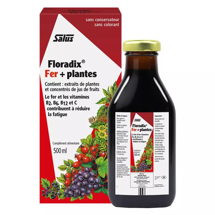 Salus Floradix Fer + Plantes Solution Buvable 500 ml