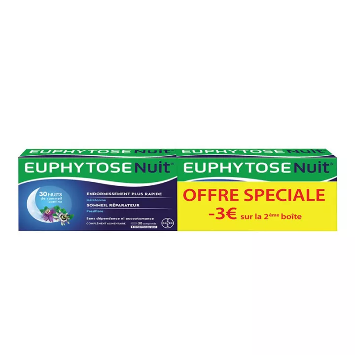 EUPHYTOSE Nuit 30 Comprimés de mélatonine lot de 2