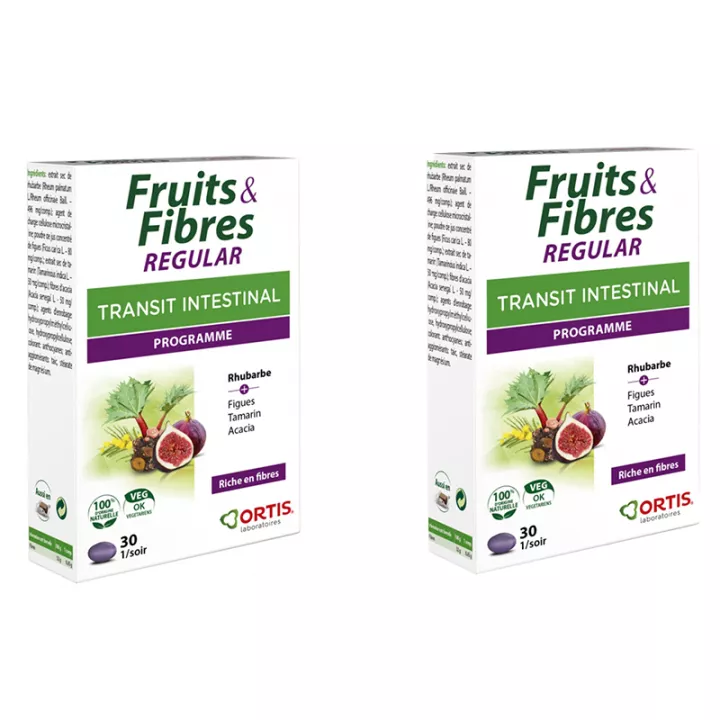 ORTIS Fruits & Fibres Transit Regular Lot de 2 x 30 comprimés