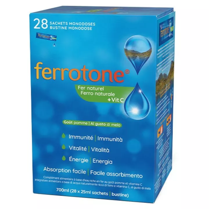 Ferrotone natuurlijk ijzer + vitamine C-zakjes