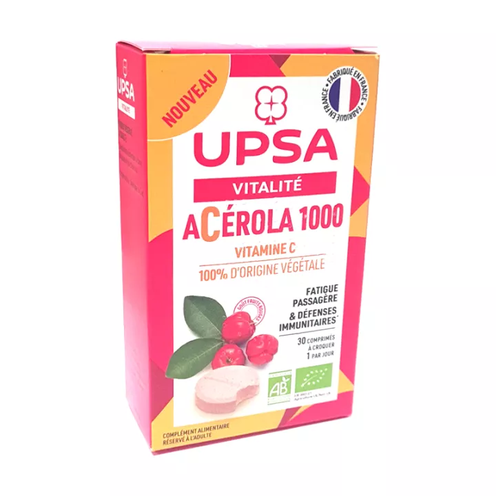 UPSA Acerola 1000 Biologisch 30 kauwtabletten