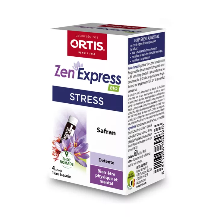 Ortis Zen express Bio Stress 4 Fioles 15ml