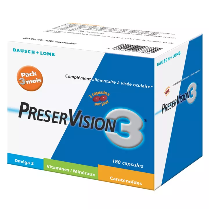 Bausch + Lomb Preservision 3 PAQUETE DE 3 MESES 180 CPSULES