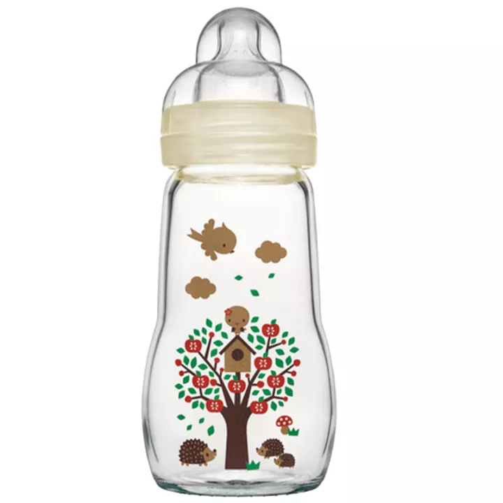 Mam Biberon Verre Couleurs de la Nature +2 Mois 260 ml