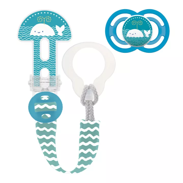 Mam Perfect Kit de chupete de silicona y pinza para chupete +18 meses