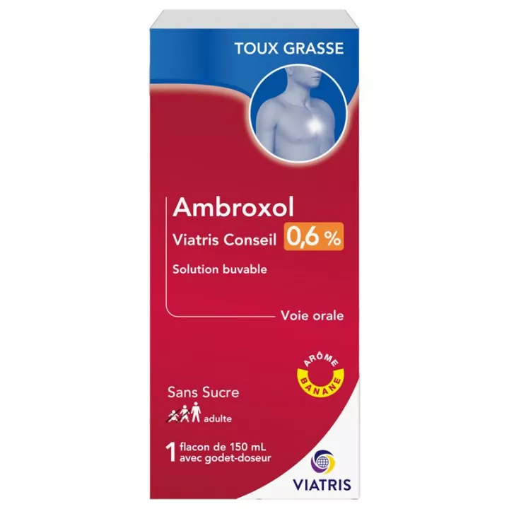 Ambroxol Mylan Viatris 0,6% toux sèche adulte 150ml