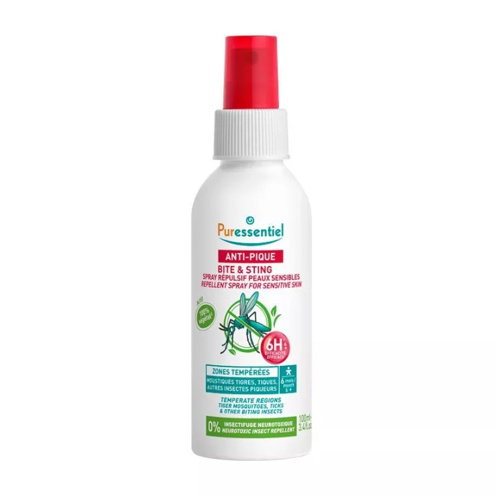Puressentiel Anti-Sting Repellent Spray Empfindliche Haut 100ml