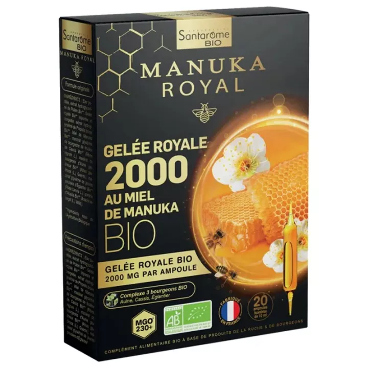 Santarome Gelée Royale 2000 mg mit Manuka-Honig Bio 20 Ampullen 10ml