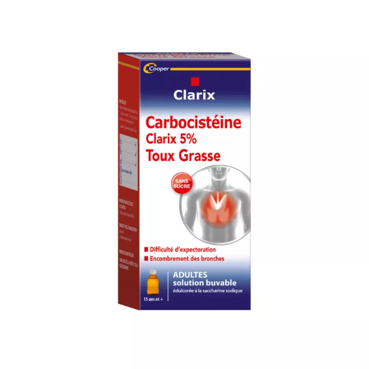 Clarix EXPECTORANTE carbocisteína 5% JARABE DE ADULTOS 250ML
