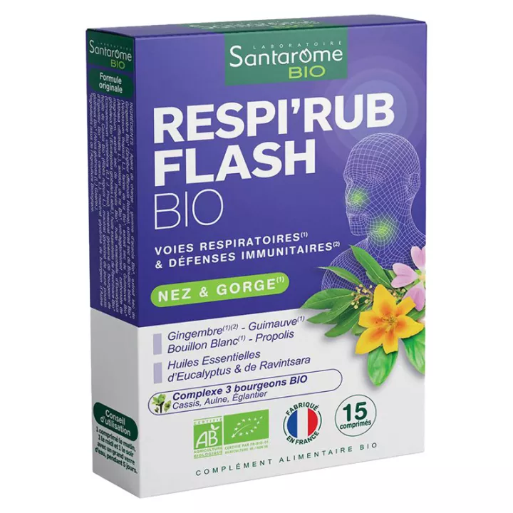 Santarome Bio Respi'rub Flash 15 Tablets