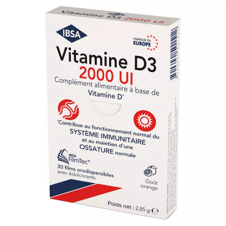 IBSA Filmtec Vitamine D3 2000 Ui 30 Films Orodispersible