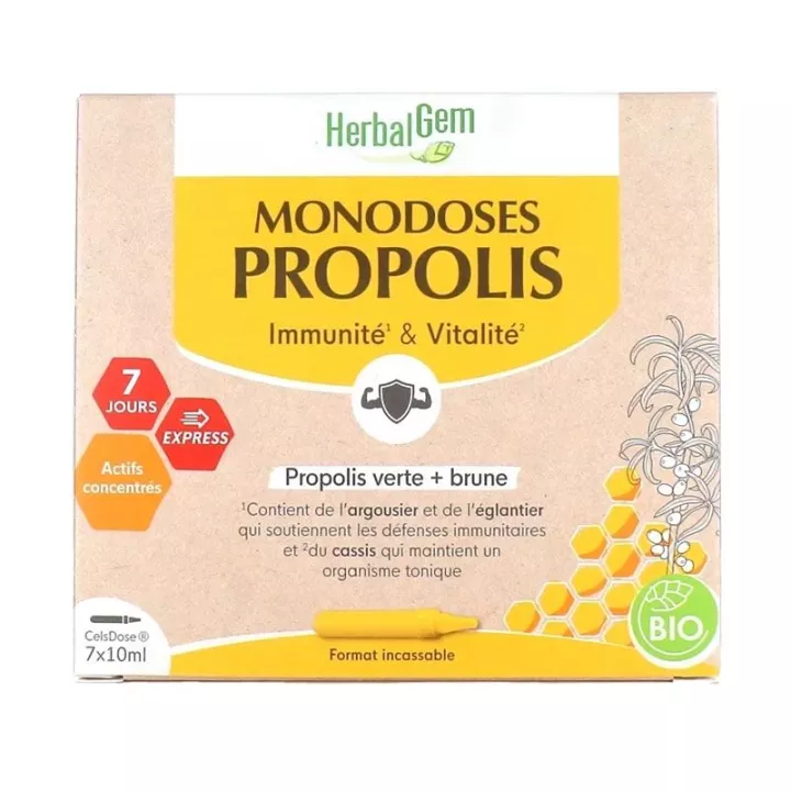 Herbalgem Propóleo Orgánico 7 monodosis 10ml