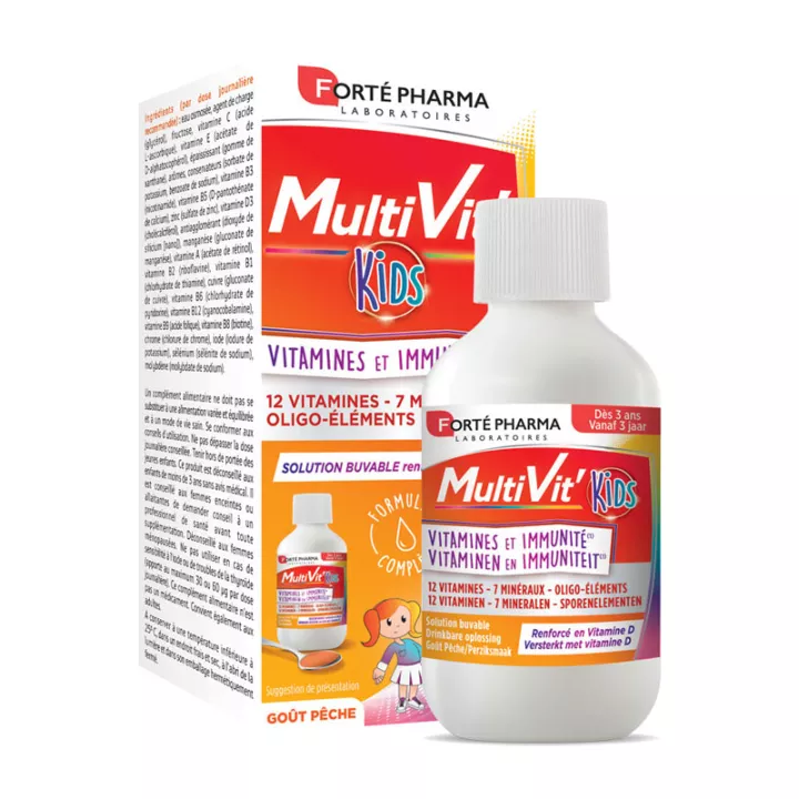Forte Pharma MultiVit'Kids Vitamins and Immunity Drinkable Solution 150ml
