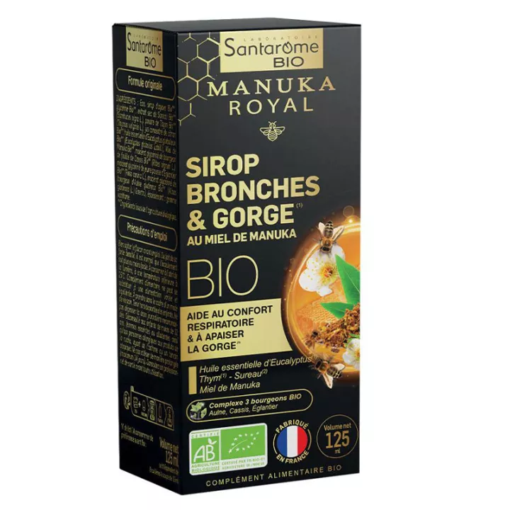 Santarome Biologische Manuka Honing Bronchiale en Keel Siroop 125 ml