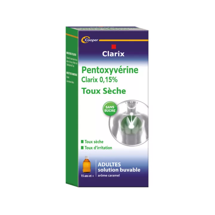 Clarix Pentoxyverin 0,15 % Erwachsener trockener Husten 200 ml