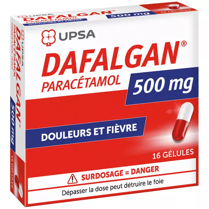 Dafalgan 500 mg Paracetamol Pain and Fever 16 capsules