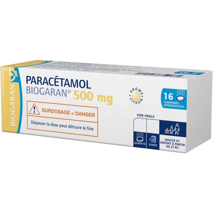 PARACETAMOL 500 Мг ТАБЛЕТКИ 16 BIOGARAN Шипучие