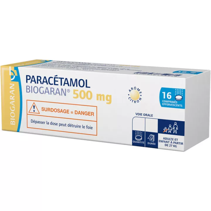 Paracetamol EFFERVESCENT COMPRIMIDOS 500MG BIOGARAN 16