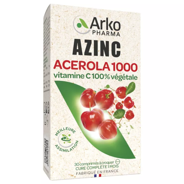 Arkopharma Azinc Acerola 1000mg Natuurlijke Vitamine C