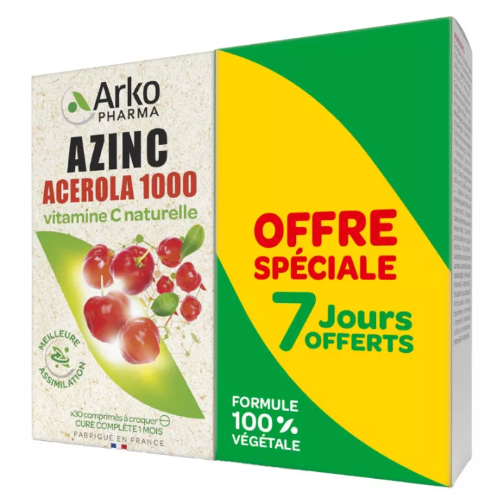 Arkopharma Azinc Acerola 1000mg Natuurlijke Vitamine C