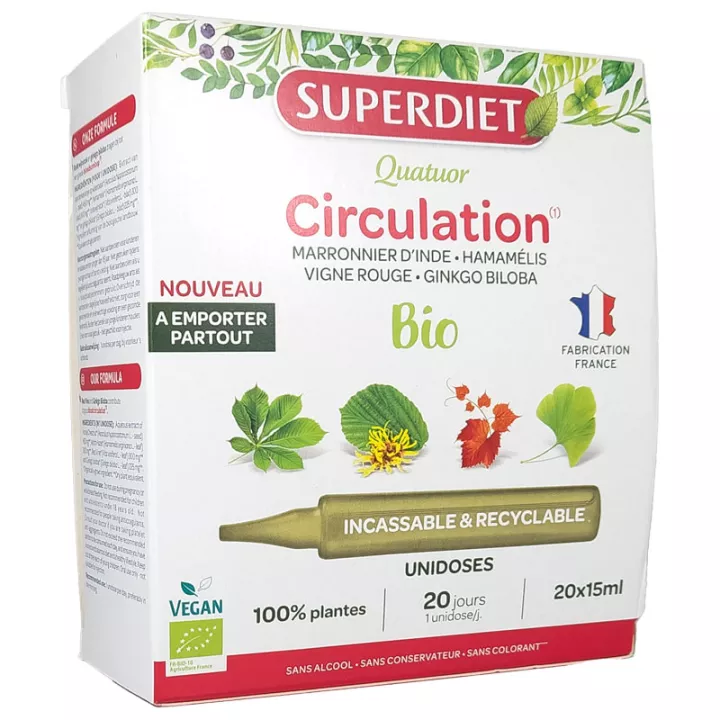 Superdiet Organic Circulation Quartet 20 enkelvoudige doses
