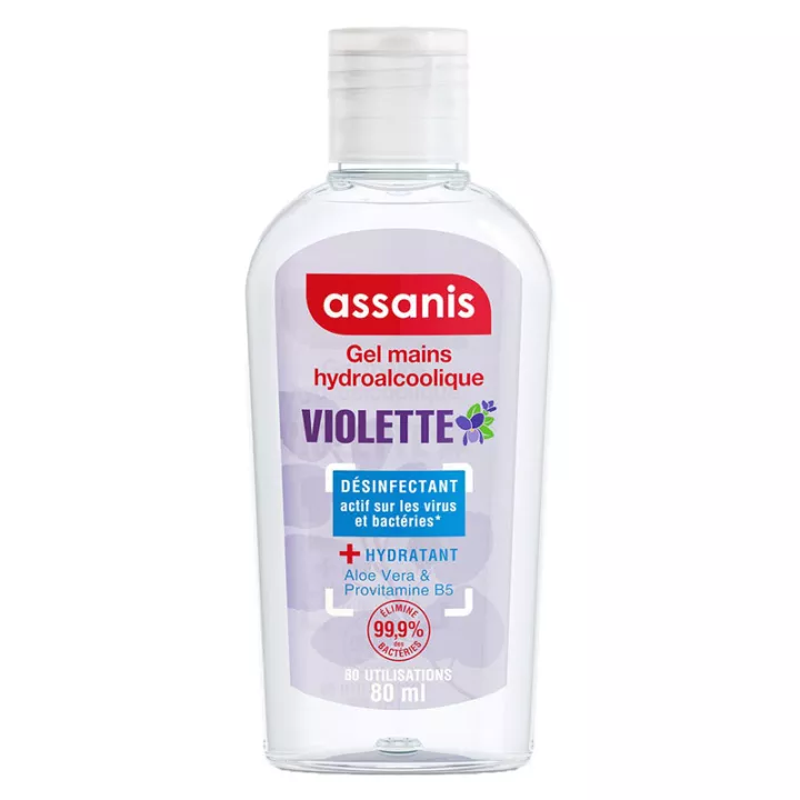 Assanis Gel Mains Hydroalcoolique Parfumé Violette 80 ml