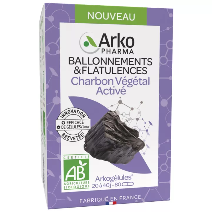 Arkogélules Charbon Végetal Activé Bio Ballonements & Flatulences