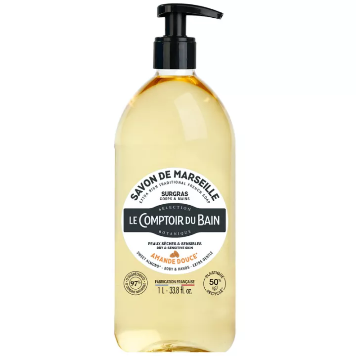 Le Comptoir du Bain savon de Marseille Amande Douce 1 L