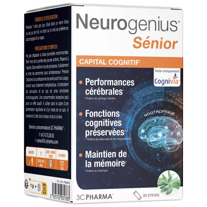 3c Pharma Neurogenius Senior 20 Sticks