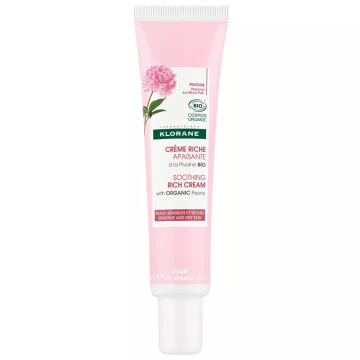 Klorane Peony Biologische Verzachtende Rijke Crème 40ml