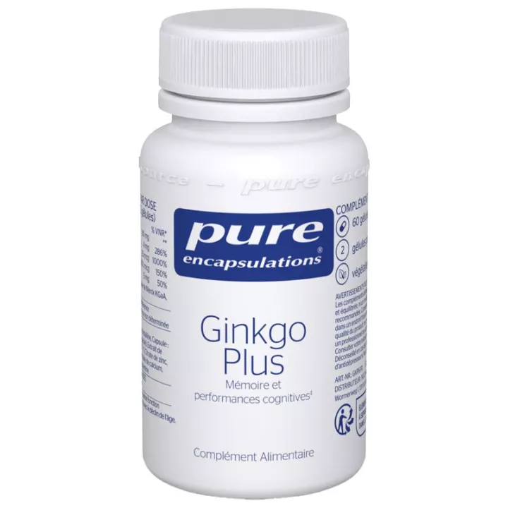Encapsulación Pura Ginkgo Plus 60 Cápsulas