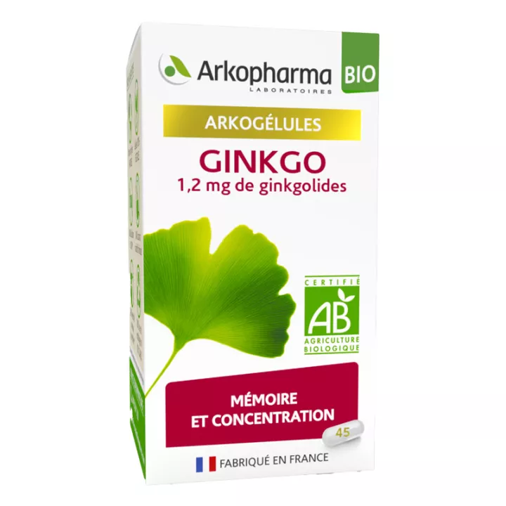 Arkogélules Ginkgo Mémoire et Concentration Bio 45 gélules