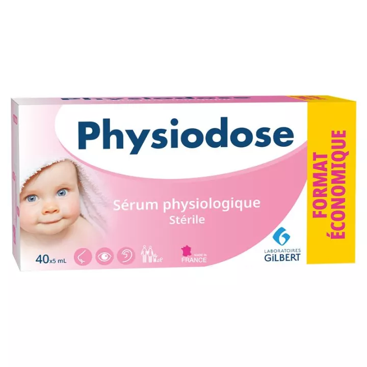 Physiodose Sterile Physiological Saline Solution 40 dose única de 5 ml