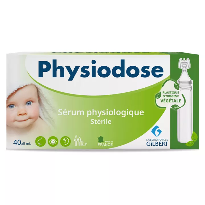 Physiodose Sérum physiologique 40 Unidoses en plastique végétal