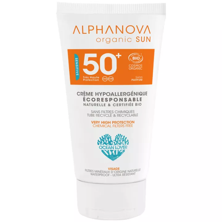 Alphanova Organic Sun Гипоаллергенный органический крем для лица SPF50+ 50мл