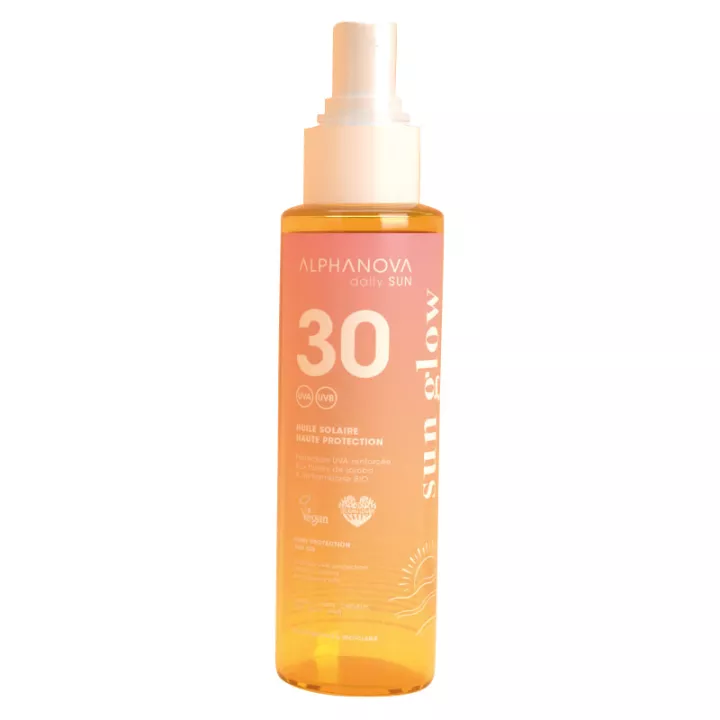 Alphanova Dagelijkse Sun Glow Hoge Bescherming Zonneolie SPF30+ 125 ml