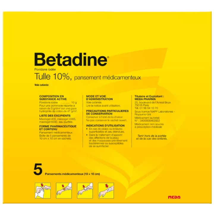 Betadine 10% Tulle 5/10 Aderezos