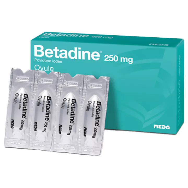 Betadine 250 mg 8 eggs for vaginal infections