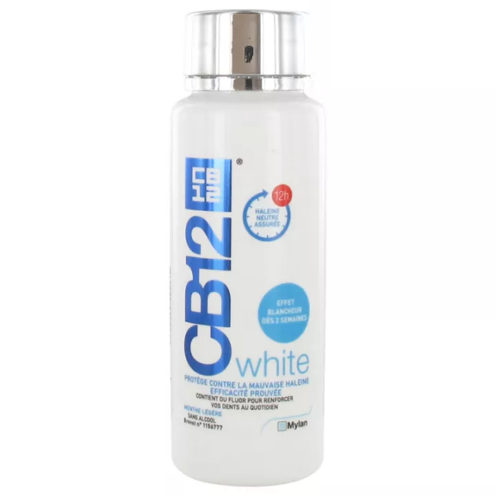 CB12 Antisséptico bucal com aroma de hortelã-pimenta branco claro 250 ml