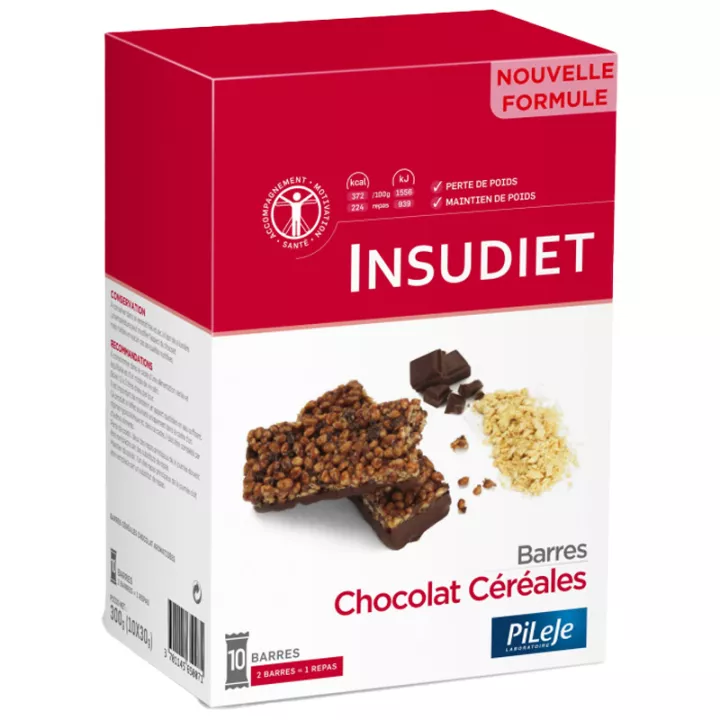 Insudiet Barre Chocolat Céréales 10 Barres