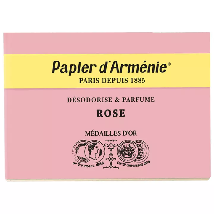 Papier d'Arménie Désodorise et Parfume 36 papiers à brûler Rose