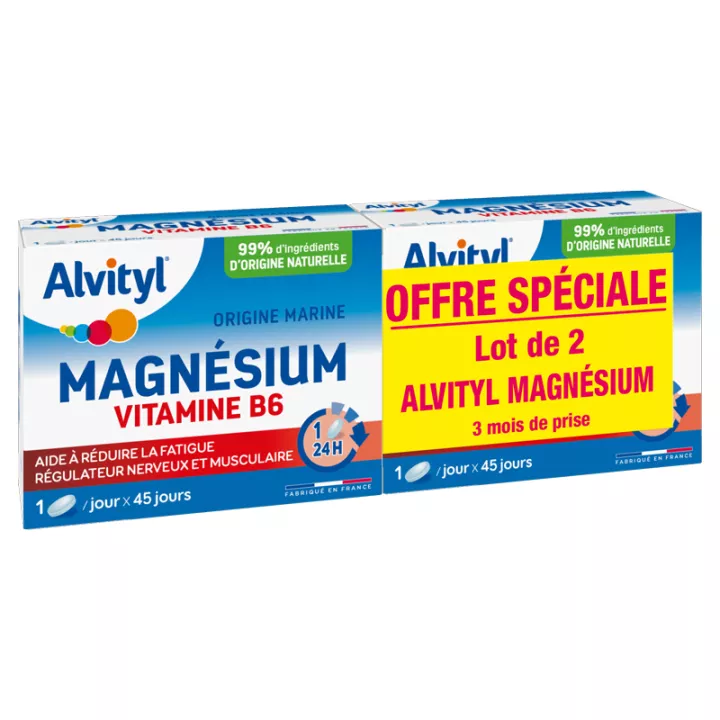 Alvityl Magnésium Vitamine B6 2 x 45 comprimés