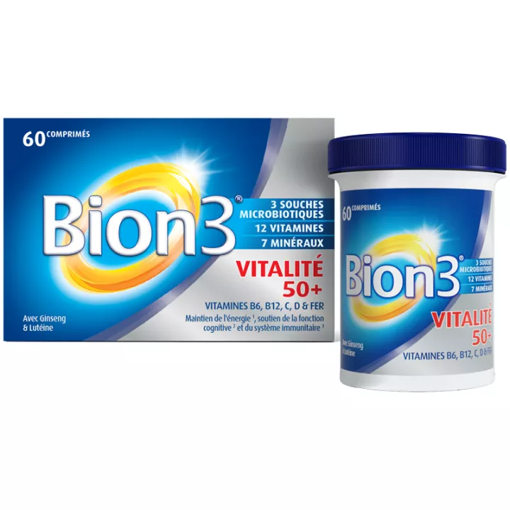 Bion 3 Vitalité 50+ Vitamines B6, B12, C, D & Fer 60 comprimés