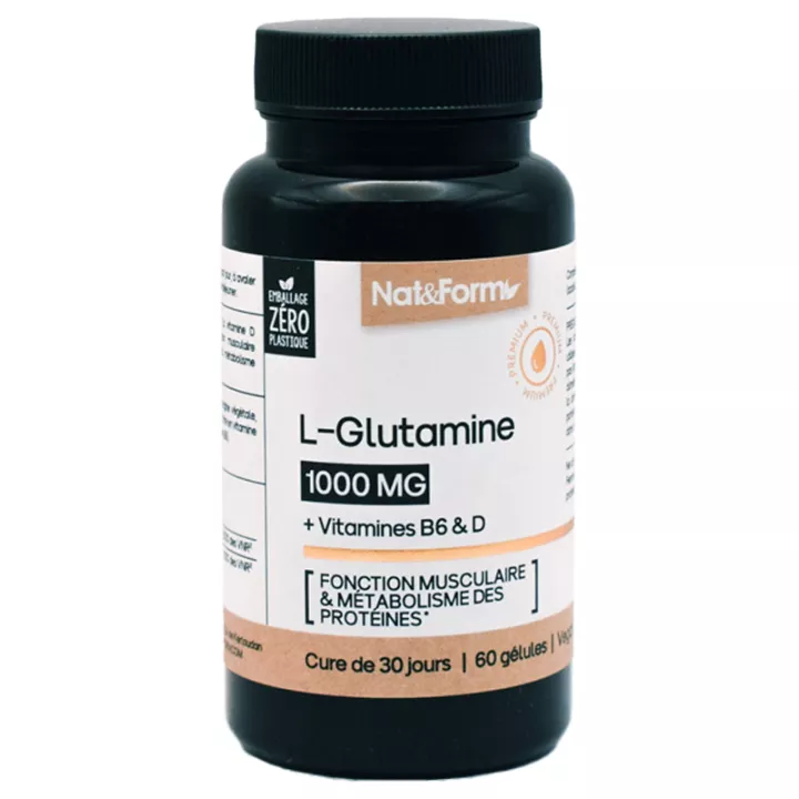 Nat&Form Nutracéutico L-Glutamina 60 Cápsulas