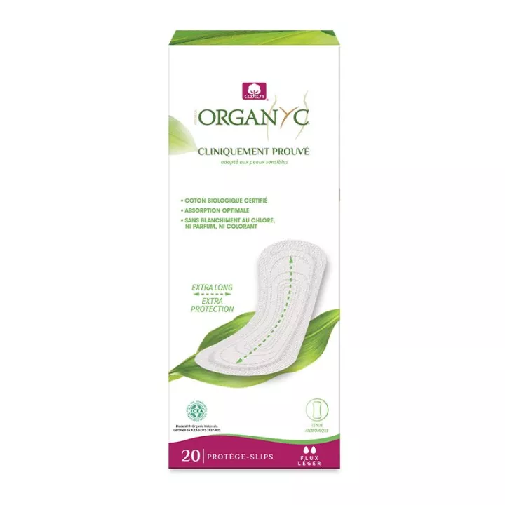 Organyc Extra Long Organic Cotton Panty Liners x 20