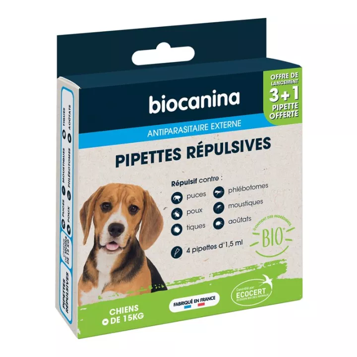 Biocanina Pipettes Répulsives Petit Chien (- 15 kg) Bio X3