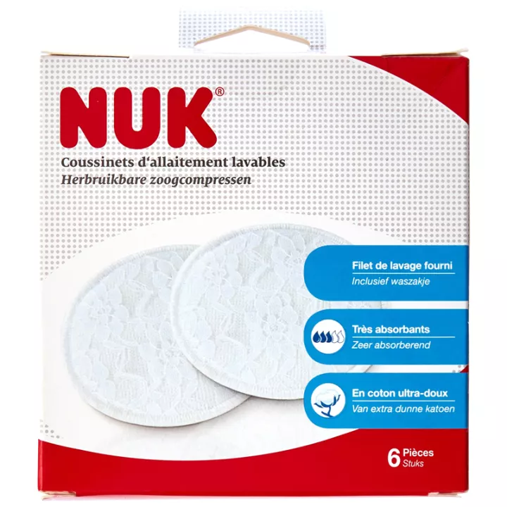 Almohadillas de Lactancia Lavables Nuk x 6