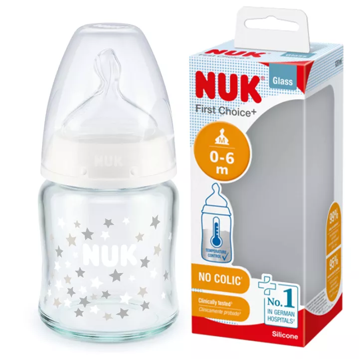 Nuk Glass Baby Bottle First Choice+ Temperature Control 0-6m 120 ml